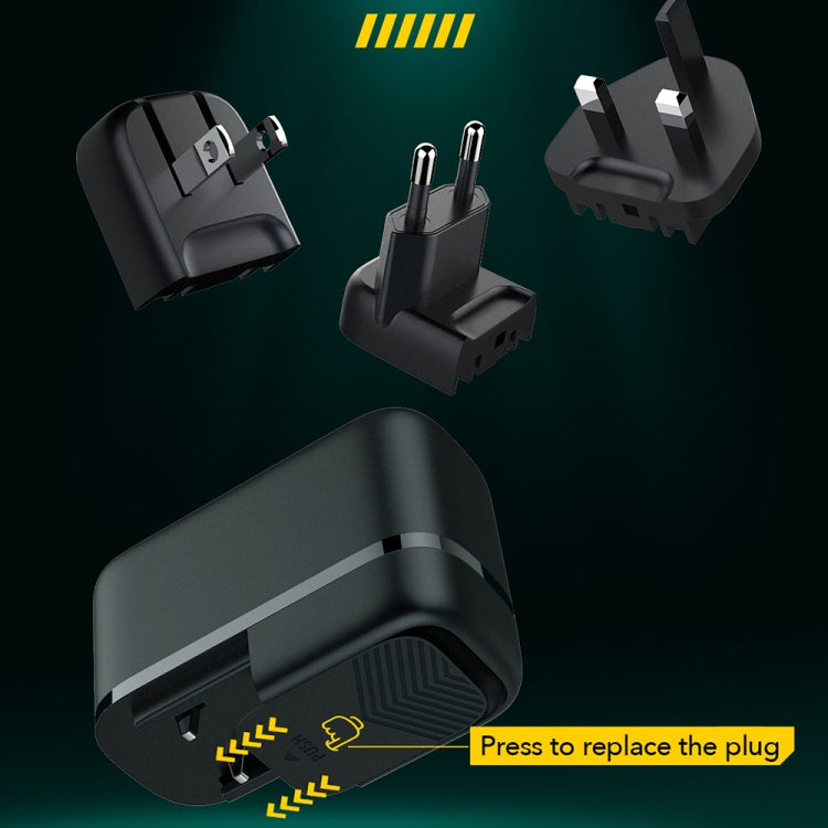 LDNIO Q367 65W GaN 3 x USB-C / Type-C Interface Charger with 1m USB-C / Type-C to USB-C / Type-C Data Cable, Plug Type:US Plug(Black)