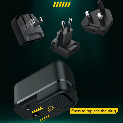 LDNIO Q367 65W GaN 3 x USB-C / Type-C Interface Charger with 1m USB-C / Type-C to USB-C / Type-C Data Cable, Plug Type:US Plug(Black)