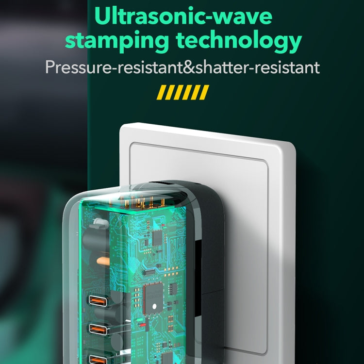 LDNIO Q367 65W GaN 3 x USB-C / Type-C Interface Charger with 1m USB-C / Type-C to USB-C / Type-C Data Cable, Plug Type:US Plug(Black)