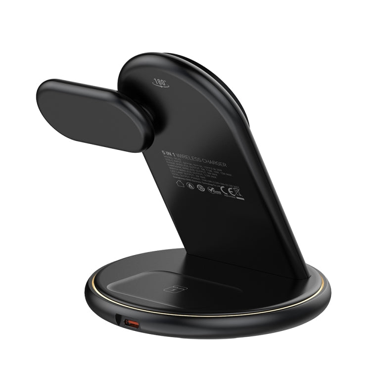 LDNIO WL02 25.5W 5 in 1 MagSafe Wireless Charger with 30cm Type-C Cable(Black)