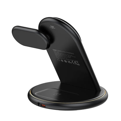 LDNIO WL02 25.5W 5 in 1 MagSafe Wireless Charger with 30cm Type-C Cable(Black)