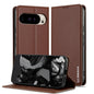 Pour Google Pixel 9 Pro / 9 LC.IMEEKE Série L1 Étui de téléphone en PU texturé givré (Marron)