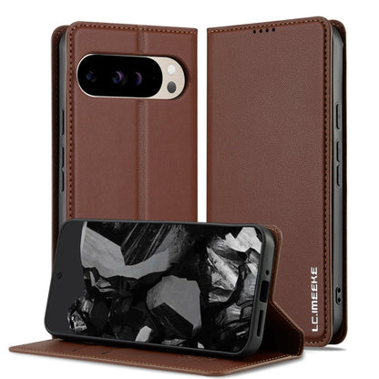 For Google Pixel 9 Pro XL LC.IMEEKE L1 Series Frosted Fine Texture PU Phone Case(Brown)