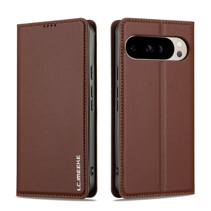 For Google Pixel 9 Pro XL LC.IMEEKE L1 Series Frosted Fine Texture PU Phone Case(Brown)