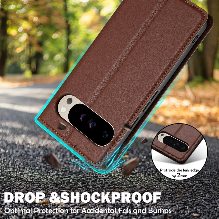 For Google Pixel 9 Pro XL LC.IMEEKE L1 Series Frosted Fine Texture PU Phone Case(Brown)