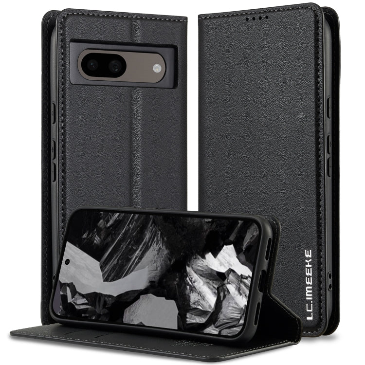Pour Google Pixel 8 LC.IMEEKE Série L1 Étui de téléphone en PU givré à texture fine (noir)