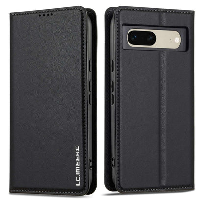 For Google Pixel 7 5G LC.IMEEKE L1 Series Frosted Fine Texture PU Phone Case(Black)