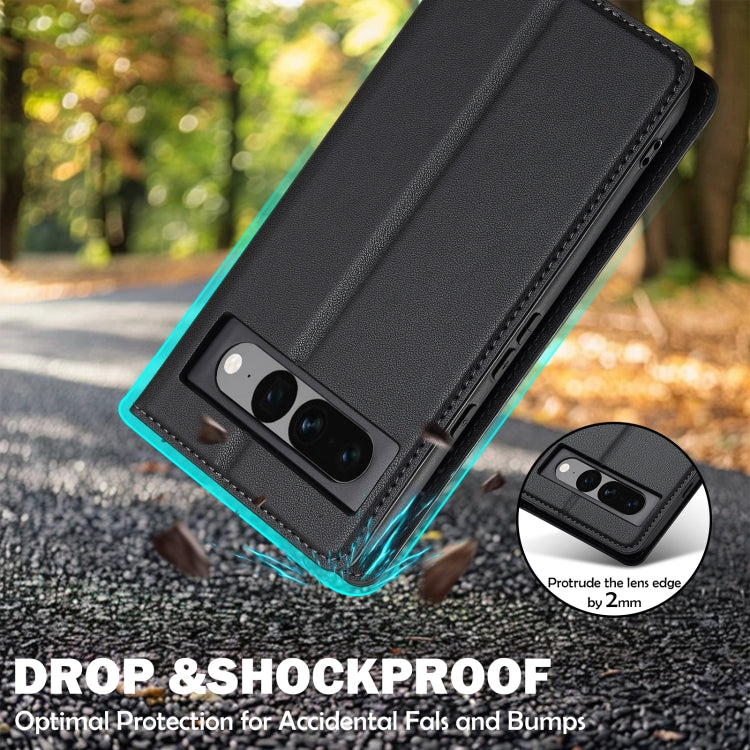 For Google Pixel 7 Pro 5G LC.IMEEKE L1 Series Frosted Fine Texture PU Phone Case(Black)
