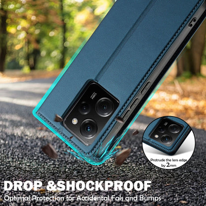 Pour Xiaomi Poco X5 LC.IMEEKE Série L1 Étui de téléphone en PU givré à texture fine (bleu)