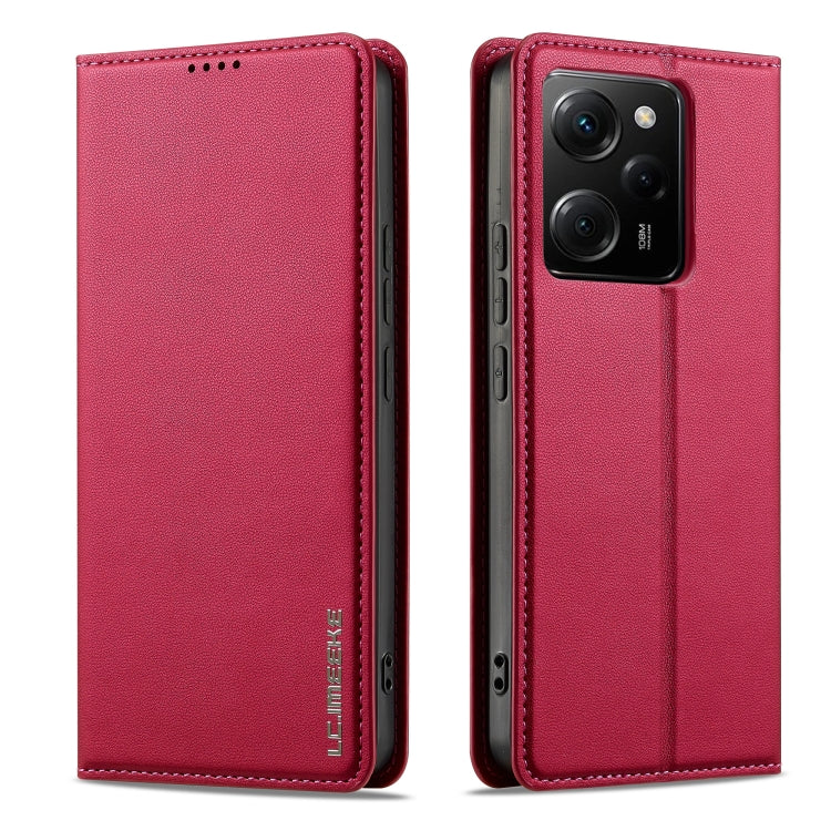 For Xiaomi Poco X5 LC.IMEEKE L1 Series Frosted Fine Texture PU Phone Case(Red)