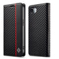 For iPhone 17e / 16e LC.IMEEKE Carbon Fiber Leather Phone Case(Vertical Black)