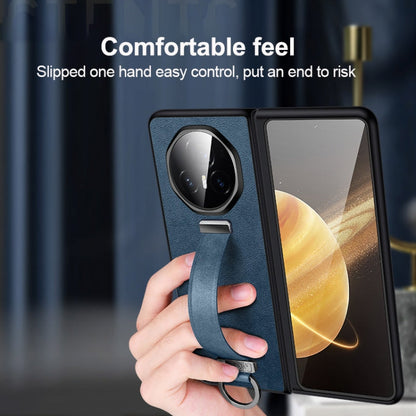 For Honor Magic Vs3 SULADA PC + Leather Texture Skin Feel Shockproof Phone Case(Blue)