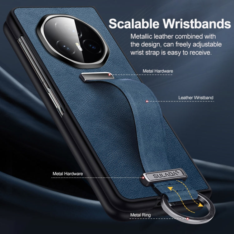 For Honor Magic Vs3 SULADA PC + Leather Texture Skin Feel Shockproof Phone Case(Red)