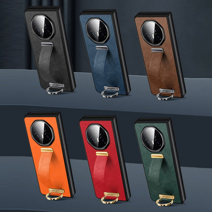 For Honor Magic Vs3 SULADA PC + Leather Texture Skin Feel Shockproof Phone Case(Brown)