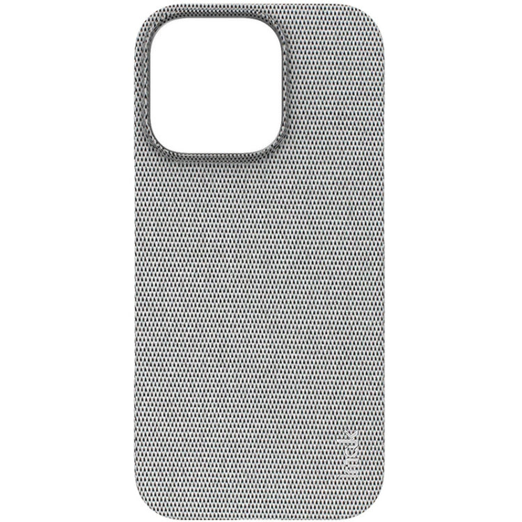 For iPhone 16 Pro imak Ruiyi Series Cloth Texture PU + PC Phone Case(Light Grey)