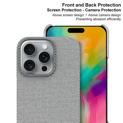 For iPhone 16 Pro imak Ruiyi Series Cloth Texture PU + PC Phone Case(Light Grey)
