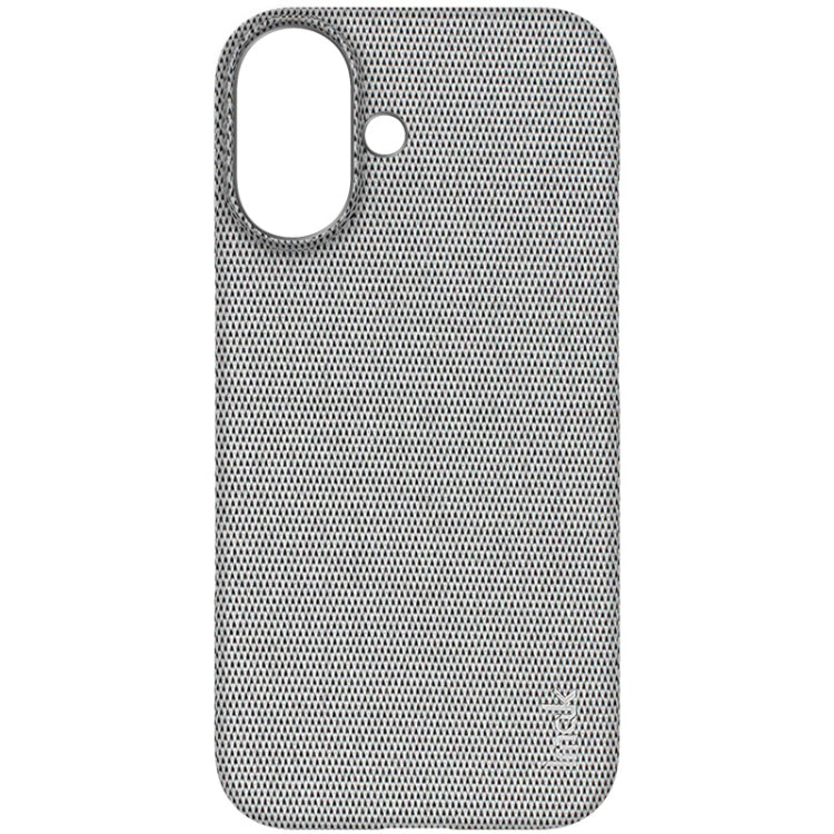 Pour iPhone 16 Coque de téléphone en tissu texturé PU + PC de la série imak Ruiyi (gris clair)