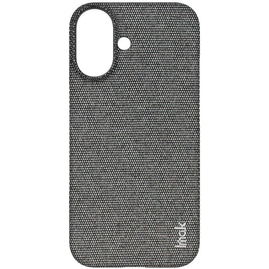 For iPhone 16 imak Ruiyi Series Cloth Texture PU + PC Phone Case(Dark Grey)