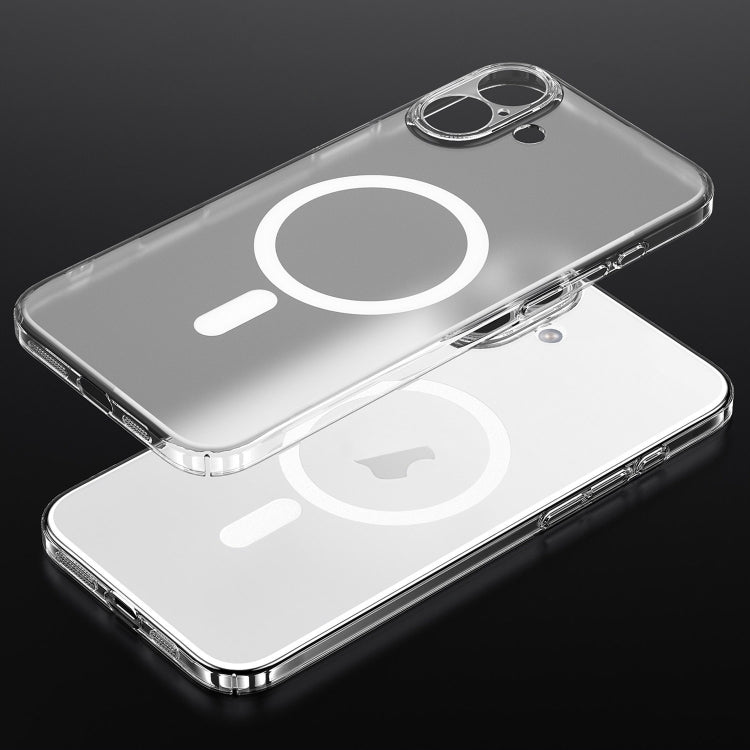 Pour iPhone 16 SULADA Crystal Sand Series Coque de Téléphone Magnétique Magsafe Givrée Galvanisée (Transparent)