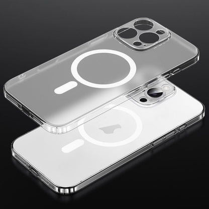 Pour iPhone 16 Pro SULADA Crystal Sand Series Coque de Téléphone Magnétique Magsafe Électroplaquée Mate (Transparent)