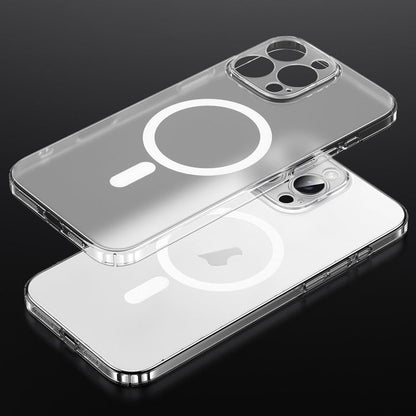 Pour iPhone 16 Pro Max SULADA Crystal Sand Series Coque de Téléphone Magnétique Magsafe Givrée Électroplaquée (Transparente)