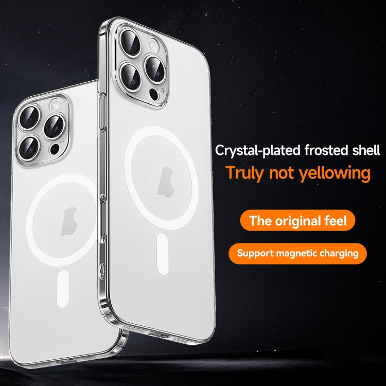 Pour iPhone 14 Pro SULADA Crystal Sand Series Coque de téléphone magnétique MagSafe électroplacage givré (Transparent)