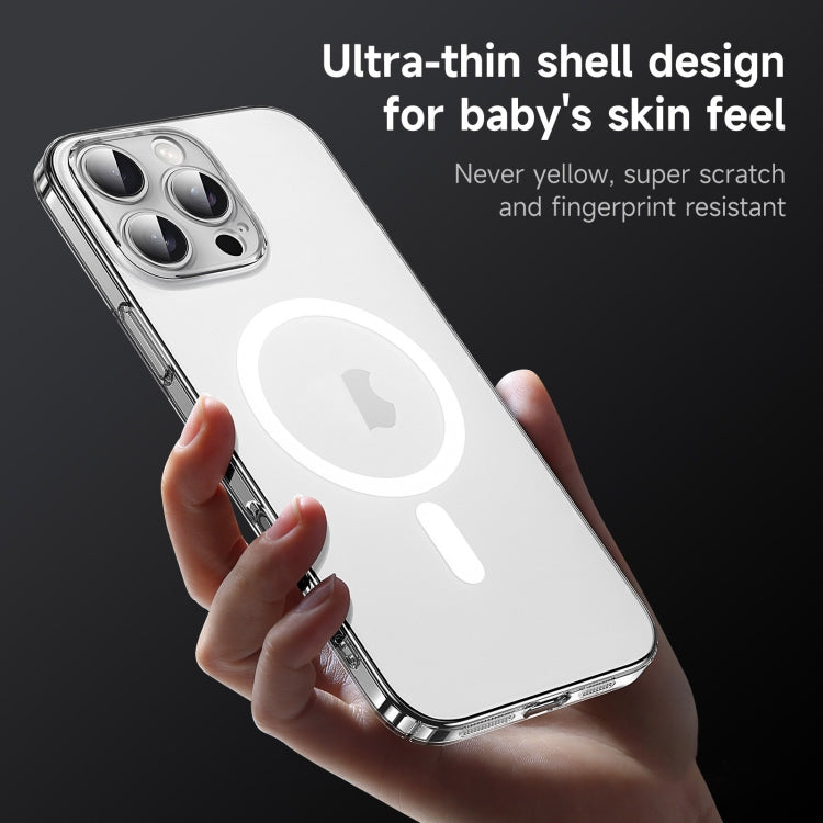 Pour iPhone 16 Pro Max SULADA Crystal Sand Series Coque de Téléphone Magnétique Magsafe Givrée Électroplaquée (Transparente)
