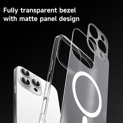 For iPhone 16 Plus SULADA Crystal Sand Series Electroplating Frosted MagSafe Magnetic Phone Case(Transparent)