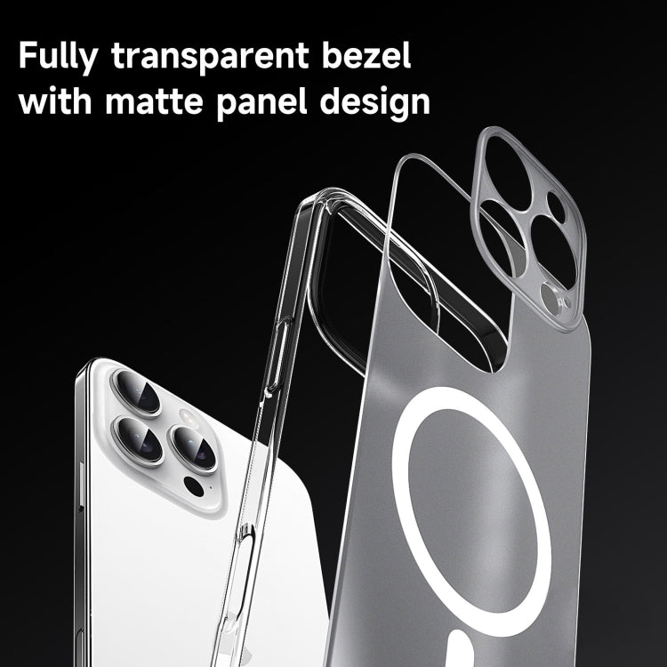 Pour iPhone 16 SULADA Crystal Sand Series Coque de Téléphone Magnétique Magsafe Givrée Galvanisée (Transparent)