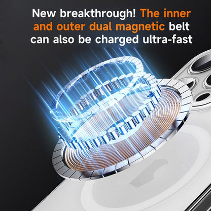 Pour iPhone 15 Pro SULADA Crystal Sand Series Coque de Téléphone Magnétique Magsafe Givrée Galvanisée (Transparent)