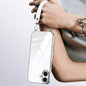 Pour iPhone 16 Plus SULADA Coque de Téléphone en TPU Souple avec Bracelet et Cadre Électroplaqué Transparent (Argent)