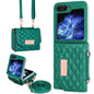 Pour étui de téléphone en cuir PU texturé losange VIETAO avec longue lanière (vert) pour Samsung Galaxy Z Flip6 / Flip7 FE