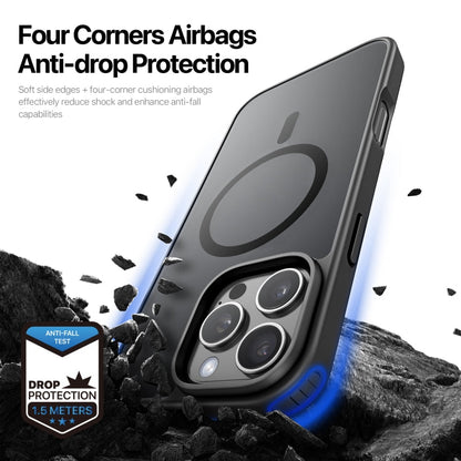 Pour iPhone 16 Pro Max DUX DUCIS Yind Series Coque de téléphone hybride TPU PC MagSafe (Noir)