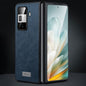Pour Honor Magic Vs3 SULADA Housse de téléphone antichoc en TPU + cuir fait à la main (bleu)