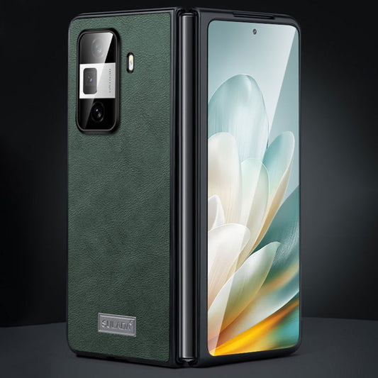 Pour Honor Magic Vs3 SULADA Housse de téléphone antichoc en TPU + cuir fait main (vert)