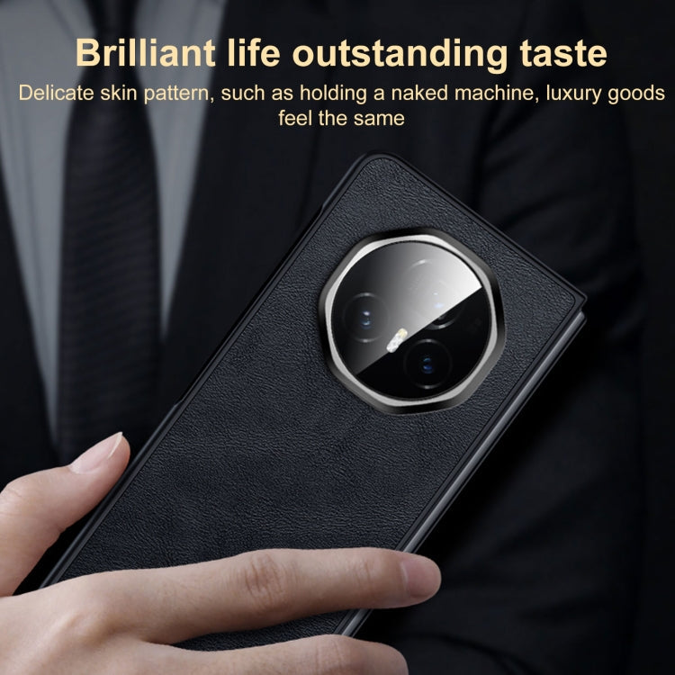 For Honor Magic Vs3 SULADA Shockproof TPU + Handmade Leather Phone Case(Black)