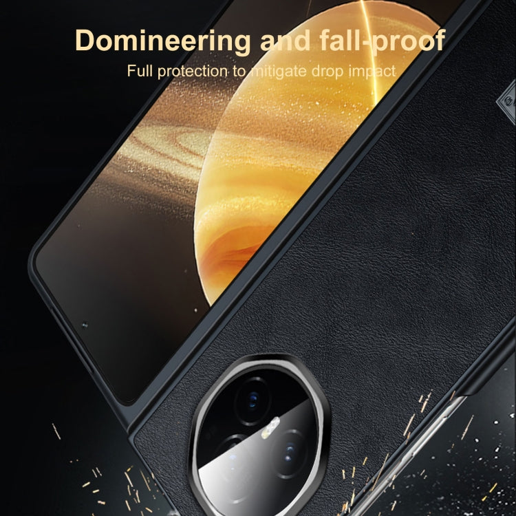 For Honor Magic Vs3 SULADA Shockproof TPU + Handmade Leather Phone Case(Black)