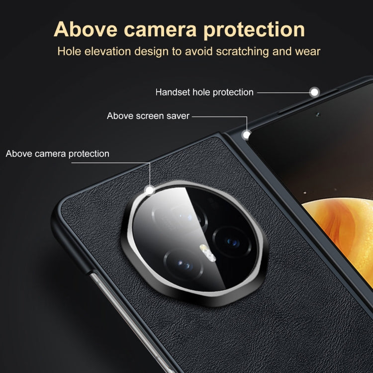 For Honor Magic V3 SULADA Shockproof TPU + Handmade Leather Phone Case(Black)