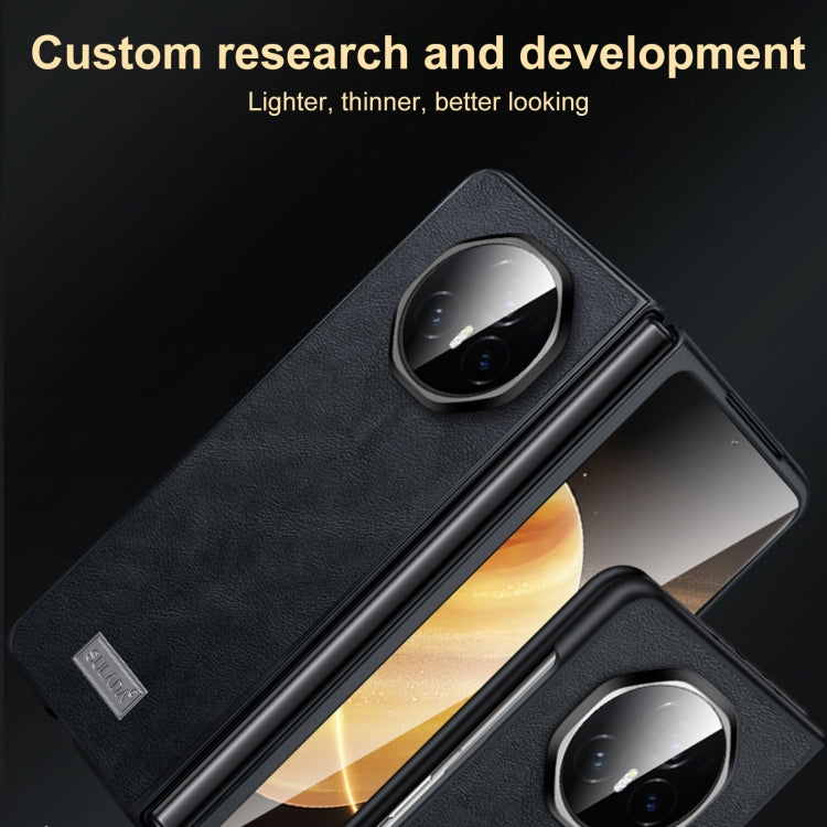 For Honor Magic Vs3 SULADA Shockproof TPU + Handmade Leather Phone Case(Black)