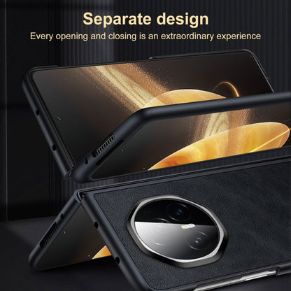 For Honor Magic Vs3 SULADA Shockproof TPU + Handmade Leather Phone Case(Black)