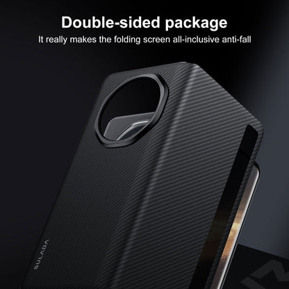 For Honor Magic Vs3 SULADA Kevlar 600D Texture Smart Window Leather Phone Case(Purple)