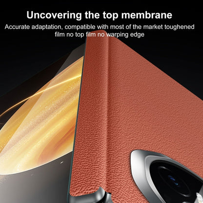 Pour Honor Magic Vs3 SULADA Étui de téléphone sans cadre en cuir de vachette véritable + PC (noir)