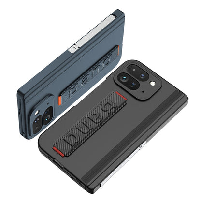 For Google Pixel 9 Pro Fold GKK Integrated Fold Hinge Wrist Strap Phone Case with Holder(Silver)