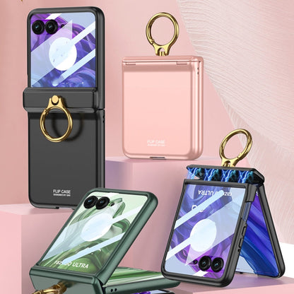 For Motorola Razr 50 Ultra GKK Integrated Magnetic Hinged Flip Case with Ring Holder(Black)