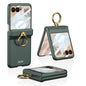 For Motorola Razr 50 GKK Integrated Magnetic Hinged Flip Case with Ring Holder(Green)
