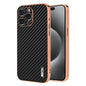 For iPhone 15 Pro Max AZNS Electroplated Edge Carbon Fiber Texture Phone Case(Black)