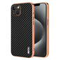 For iPhone 13 AZNS Electroplated Edge Carbon Fiber Texture Phone Case(Black)