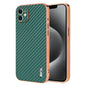 For iPhone 11 AZNS Electroplated Edge Carbon Fiber Texture Phone Case(Green)