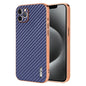 For iPhone 11 Pro AZNS Electroplated Edge Carbon Fiber Texture Phone Case(Blue)