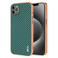 For iPhone 11 Pro AZNS Electroplated Edge Carbon Fiber Texture Phone Case(Green)